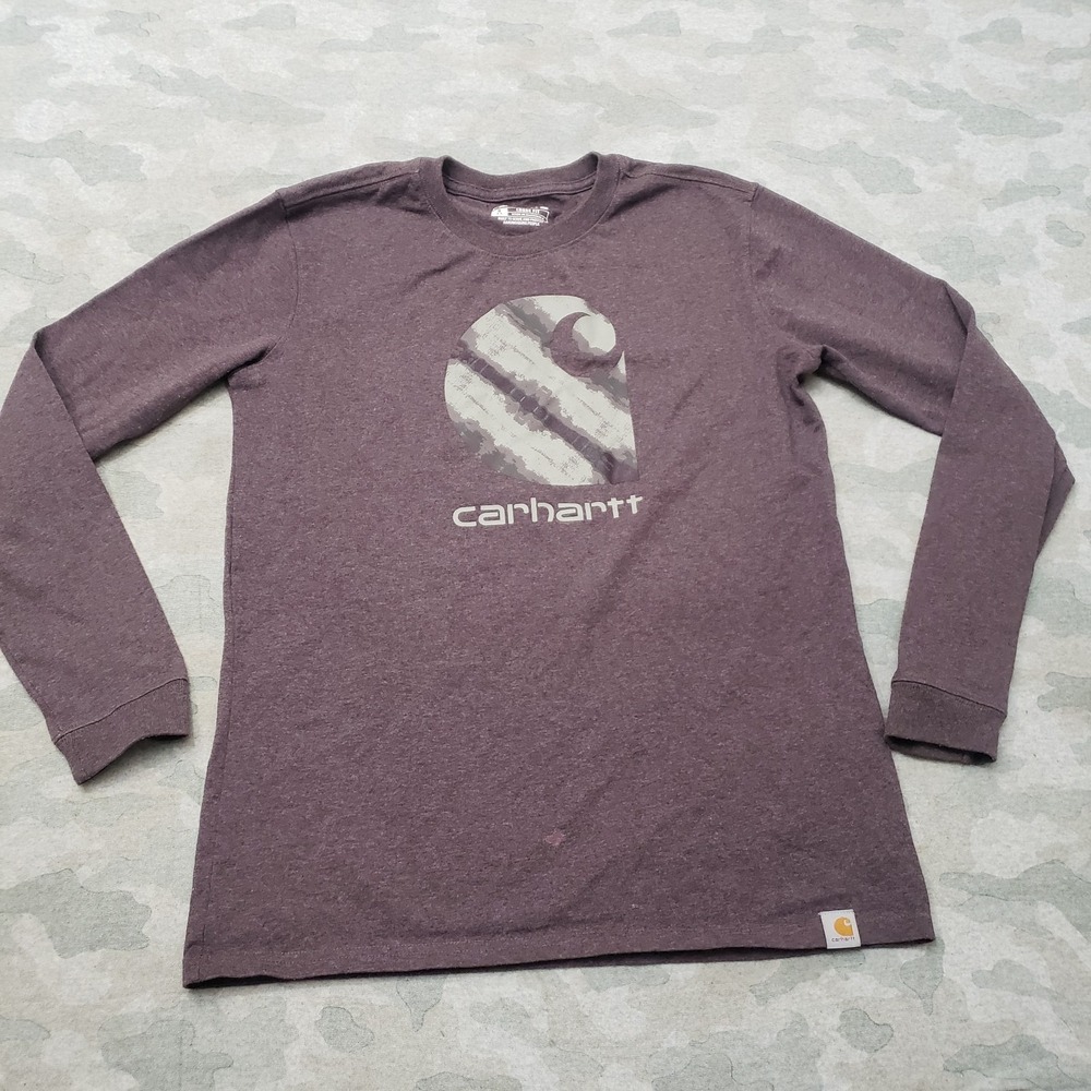 Carhartt Top Womens Small‎ Purple Loose Fit Long Sleeve Workwear Outdoors Travel